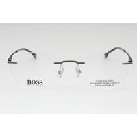 Hugo Boss Men's Eyeglasses - Matte Ruthenium Blue Metal Frame | BOSS 1265/B 09T9 00 ,