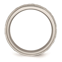 Titanium 6mm Ridged Edge Hammered and Polished Band | TB238 ,