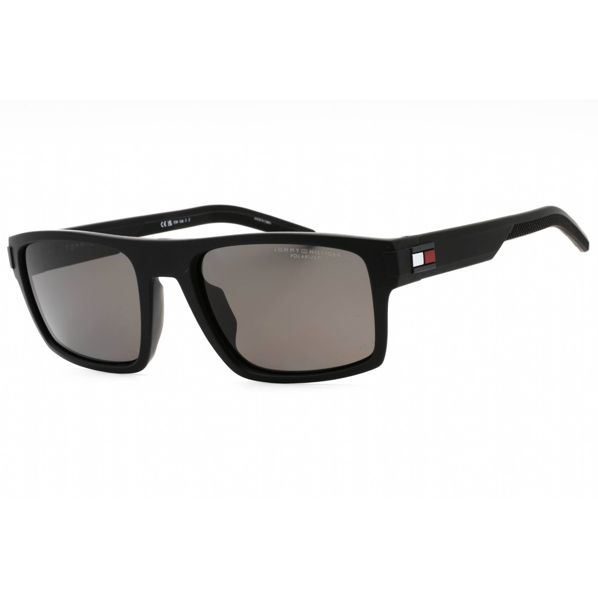 Tommy Hilfiger Men's Sunglasses - Matte Black Rectangular Frame | TH 1