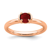 Sterling Silver Stackable Expressions Garnet Pink-plated Ring | QSK741 ,