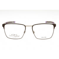 Police Men's Eyeglasses - Brown Silver Metal Rectangular Full Rim Frame | VPLG79 8BMY ,