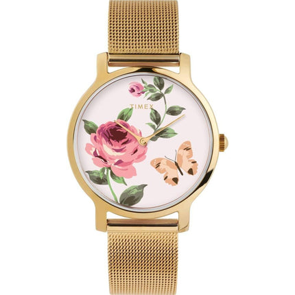Timex Women's Watch - Full Bloom Yellow Gold Stainless Steel Bracelet | TW2U19100 ,