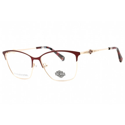 Harley Davidson Women's Eyeglasses - Matte Bordeaux Acetate/Metal Frame | HD0565 070 ,