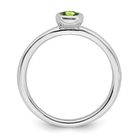Sterling Silver Stackable Expressions Oval Peridot Ring | QSK441 ,