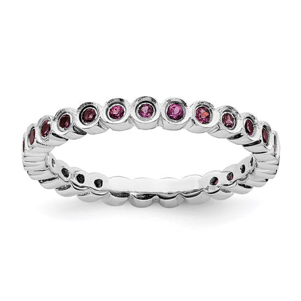 Sterling Silver Stackable Expressions Rhodolite Garnet Ring | QSK367 ,