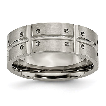 Titanium 8mm Brushed and Polished Band | TB320 ,