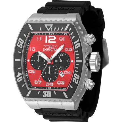 Invicta Men's Watch - Pro Diver Chronograph Red, Black Dial Silicone Strap | 47283 ,