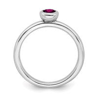 SS Stackable Expressions Low 4mm Round Rhodolite Garnet Ring | QSK501 ,