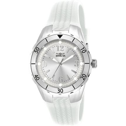 Invicta Women's Watch - Angel Silver Tone Dial White Silicone Strap Quartz | 17479 ,