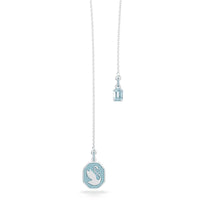 Swarovski Women's Y Necklace - Signum Swan Rhodium Plated Blue Crystal | 5628544 ,