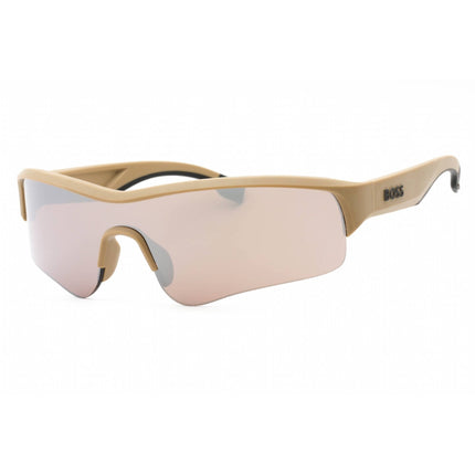 Hugo Boss Men's Sunglasses - Beige Shield Shape Half Rim Frame | BOSS 1607/S 010A TI ,