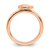 Sterling Silver Stackable Expressions Pink-plated Heart Ring | QSK1625 ,