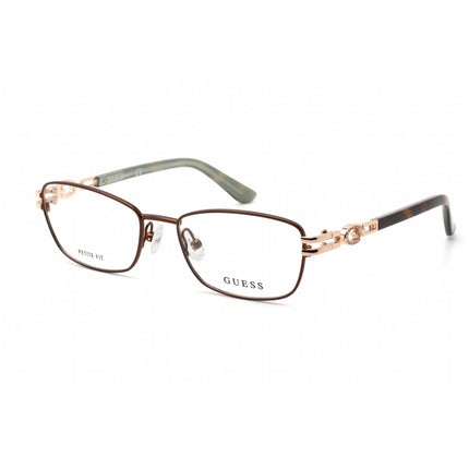 Guess Women's Eyeglasses - Matte Dark Brown Rectangular Full Rim Frame | GU2687 049 ,