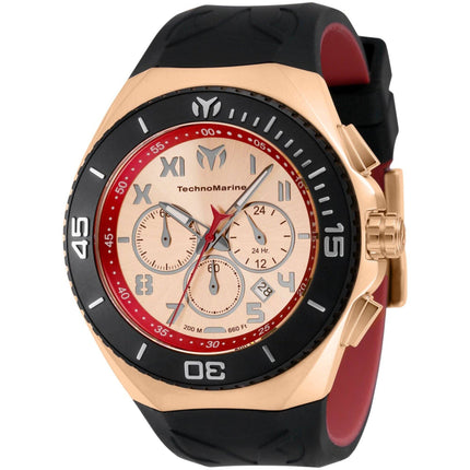 Technomarine Men's Watch - Manta Ocean Chronograph Red and Rose Gold Dial | TM-221047 ,