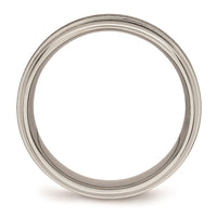 Titanium Brushed and Polished Ridged Edge Ring | TB453 ,