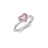 Sterling Silver Stackable Expressions Created Pink Sapphire Ring | QSK1252 ,