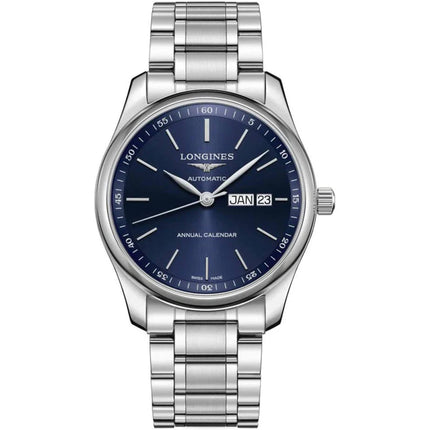 Longines Men's Watch - Master Automatic Blue Dial Silver Steel Bracelet | L29104926 ,