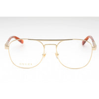 Gucci Men's Eyeglasses - Gold/Havana Aviator Full Rim Frame Clear Lens | GG1290O 002 ,