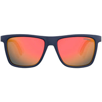Carrera Unisex Sunglasses - Matte Blue Plastic Frame Orange Mirrored Lens | 5047/S FLL ,