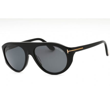 Tom Ford Men's Sunglasses - Shiny Black Plastic Oval Full Rim Shape Frame | FT1001 01A ,