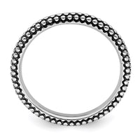 Sterling Silver Stackable Expressions Antiqued Ring | QSK799 ,