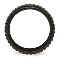 Black Zirconium Polished Grooved 8mm Band | ZCR102 ,