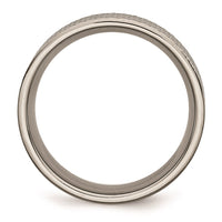 Titanium 8mm Brushed Patterned Flat Band | TB252 ,