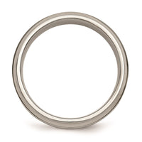 Titanium Polished 1/5ct. tw. Diamond Ridged Edge Band | TB433A ,