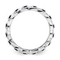 Sterling Silver Stackable Expressions Amethyst Ring | QSK1471 ,