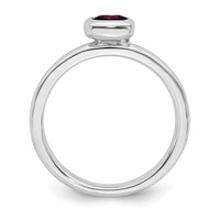 SS Stackable Expressions Cushion Cut Rhodolite Garnet Ring | QSK451 ,