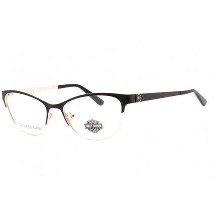 Harley Davidson Women's Eyeglasses - Matte Black Metal Cat Eye Frame | HD0572 002 ,