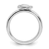 Sterling Silver Stackable Expressions Rhodium Heart Ring | QSK1623 ,