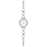 Swatch Women's Watch - Skin Skinring Quartz White Dial Two Tone Bracelet | SVOK102G ,