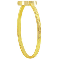 Classic Unisex Gold Tone B Initial Hammered Ring - W-2819 ,