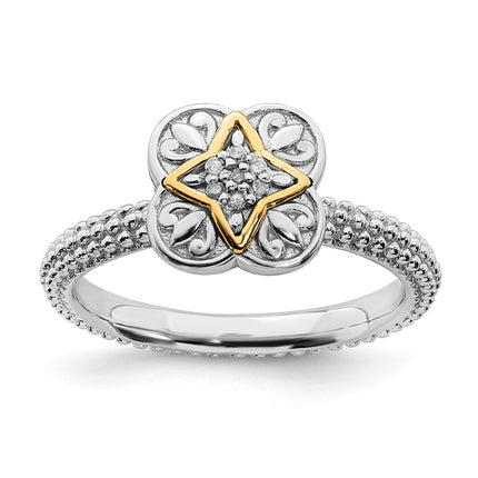 Sterling Silver & 14k Stackable Expressions Diamond Ring | QSK926 ,