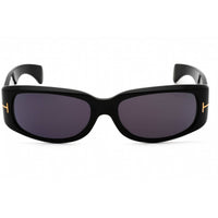 Tom Ford Unisex Sunglasses - Shiny Black Oval Plastic Full Rim Frame | FT1064 01A ,