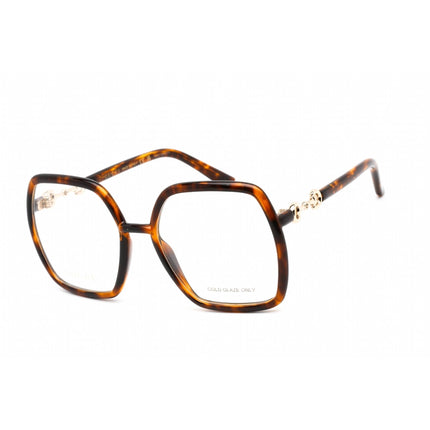 Gucci Women's Eyeglasses - Shiny Dark Havana Plastic Full Rim Frame | GG0890O 002 ,