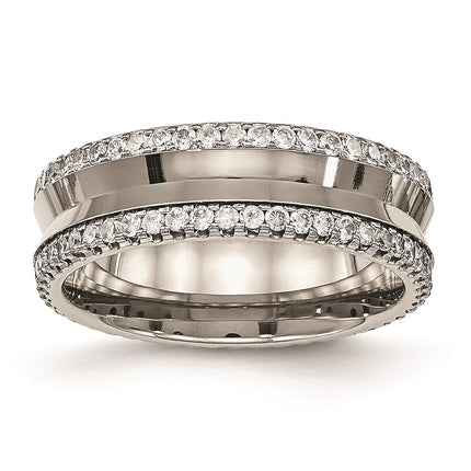 Titanium Polished with CZ Ring | TB476 ,
