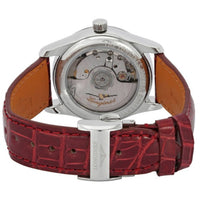 Longines Women's Watch - Master Diamond White MOP Dial Red Leather Strap | L24094872 ,