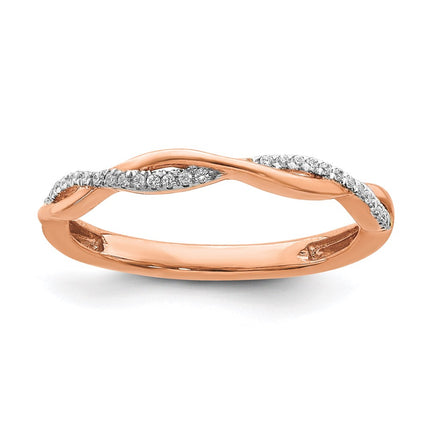 14k Rose Gold Stackable Expressions Diamond Twist Ring | SK2102 ,
