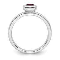 Sterling Silver Stackable Expressions Cushion Cut Created Ruby Ring | QSK452 ,