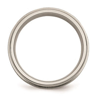 Titanium Brushed/Polished 0.05ct. Diamond Rounded Edge Band | TB432A ,