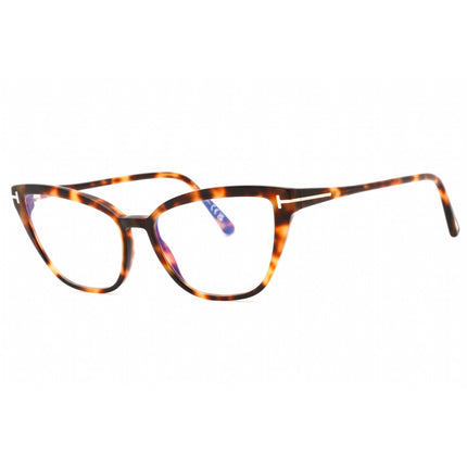 Tom Ford Women's Eyeglasses - Blonde Havana Plastic Cat Eye Shape Frame | FT5825-B 053 ,