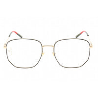 Gucci Women's Eyeglasses - Gold Black Metal Square Frame Clear Lens | GG0396O 001 ,