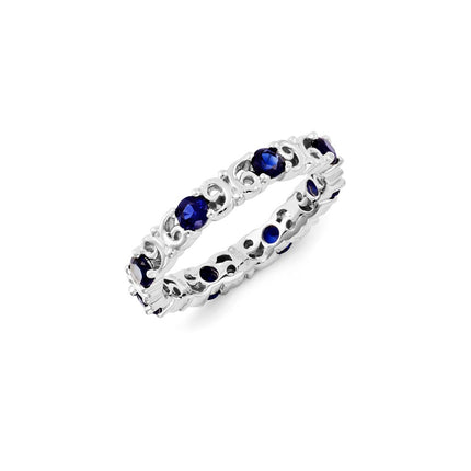 Sterling Silver Stackable Expressions Created Sapphire Ring | QSK1221 ,