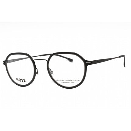 Hugo Boss Men's Eyeglasses - Matte Black Grey Metal Round Frame | BOSS 1428 0O6W 00 ,