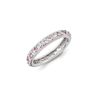 Sterling Silver Stackable Expressions Created Pink Sapphire Ring | QSK1232 ,