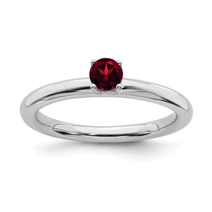 Sterling Silver Expressions Rhodium Garnet Ring | QSK1899 ,