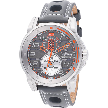 Invicta Men's Watch - Invicta Racing Quartz Silver Case Grey Leather Strap | 47535 ,
