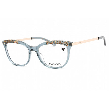 Bebe Women's Eyeglasses - Aqua Crystal Plastic Full Rim Rectangular Frame | BB5179 450 ,